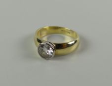 AN 18CT GOLD DIAMOND SOLITAIRE RING the round brilliant stone approximately 1-1.1ct (visual