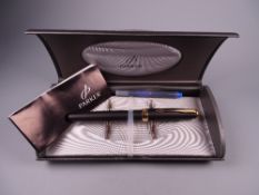 A MODERN (2003-) MATT BLACK PARKER SONNET FOUNTAIN PEN with gold plated trim & gold plated stainless