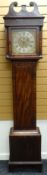 EIGHTEENTH CENTURY MAHOGANY EIGHT-DAY LONG CASE CLOCK the brass face having silvered Roman