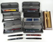 ELEVEN VINTAGE & MODERN PARKER FOUNTAIN PENS & PENCILS including four vintage Parker Victory