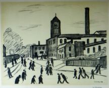 LAURENCE STEPHEN LOWRY lithograph - 'A Northern Town', signed, 50 x 63cms (no edition number