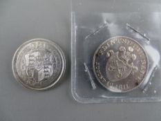AN 1811 FLINTSHIRE BANK ONE SHILLING SILVER COIN by Oaklea & Co and an 1820 George III bull head