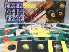 RECORDS - five The Beatles LPs and twelve The Beatles 45rpms, four Cilla Black, two Billy J