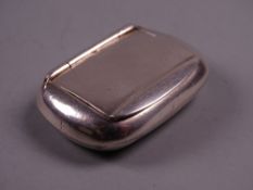 A PLAIN SILVER SNUFF BOX with hinged lid, the body in a curved style, Birmingham 1901 by Arthur