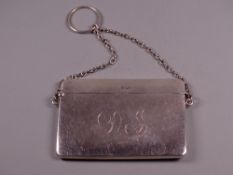 A LADY'S OBLONG PLAIN SILVER CARD CASE, 2.4 troy ozs, Birmingham 1916 by Henry Williamson