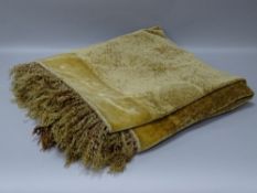 A LARGE VINTAGE CHENILLE TABLE COVER, 216 x 174 cms