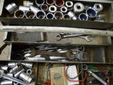 Metal concertina toolbox with contents