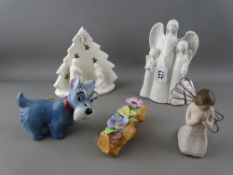 Wade Walt Disney blow up of 'Jock', three modern Christmas type ornaments etc