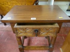 Rustic effect single drawer side table