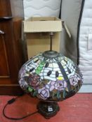 Fine Tiffany style table lamp and a box of other lighting