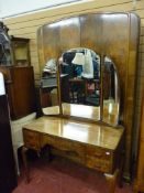 Walnut effect two door wardrobe and matching dressing table