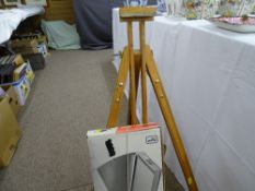Artist's wooden easel and boxed guillotine