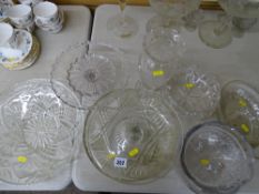 Collection of vintage glass bowls and comports etc