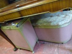 Two items of pink coloured loom effect furniture