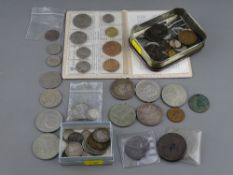 Collection of vintage UK and overseas coinage and collectable crowns
