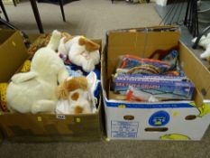 Quantity of crochet work covers, cuddly toys, needlework bags, commemorative ephemera and home