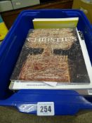 Tub containing quantity of auction catalogues, art publications etc