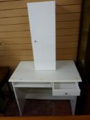 Ikea type dressing table/desk and a wall hanging bathroom cupboard
