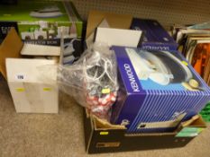Parcel of household and kitchen items including boxed Kenwood food mixer etc