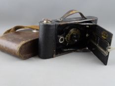 No. 2A folding autographic Brownie camera in a leather carry case