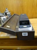 Wooden box of over 100 vintage Magic Lantern slides
