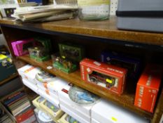 Parcel of diecast type vehicles, many depicting steam etc