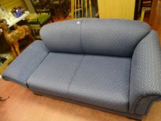 Modern patterned sofa converts to a chaise longue with drop back and ends