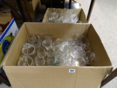 Two boxes of drinking glassware etc