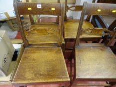 Parcel of four antique oak farmhouse chairs
