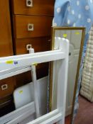 Wooden painted vintage clothes horse and one other, gilt framed mirror, folding table and an ironing