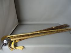 Collection of horn topped and other walking canes
