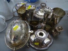 Selection of EP ware including a small lidded bacon server etc