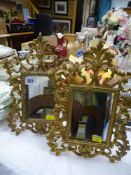 Two filigree brass dressing table mirrors