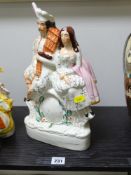 Pair of Scottish Staffs clock group flatbacks