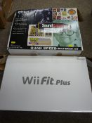 Boxed Sound Galaxy Vogager Quad multi-media kit (incomplete), a boxed Wii Fit Plus etc