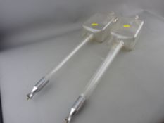 Pair of German glass patent Steflitschek Wien VI (wine decanters) with Ges Gesch mounts