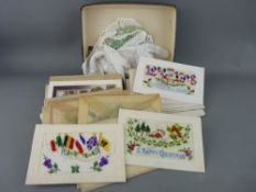 Collection of twenty five plus World War I silk sweetheart cards, most having writing with mainly