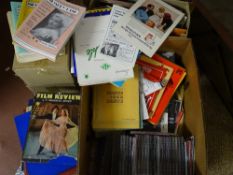 CDs, theatre programmes, Hollywood related vintage albums, a large quantity of 'Memory Lane'