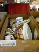 Mixed box of decorative crockery and porcelain