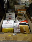 Box of music CDs, boxed PC CD Rom, security packs and programmes, Sony compact antenna etc