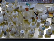 Tray containing large quantity of crested china (tray owned by Rogers Jones & Co)