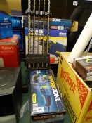 Boxed Workzone angle grinder, Powercraft 810w hammer drill, Workzone 4.8 cordless screwdriver and