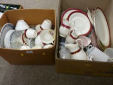Two boxes of mixed china and glassware