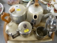 Picquot ware four piece teaset on tray etc
