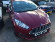Ford Fiesta Zetec five door hatchback car, registration number CX13 WSK, mileage approx 9,000,