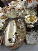 Quantity of EP ware including an epergne stand with three flutes