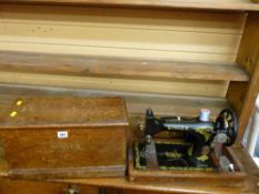Vintage cased Singer sewing machine
