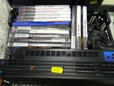 Crate with Playstation II consoles etc