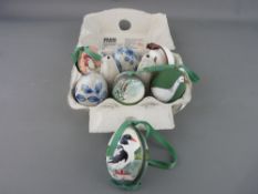 Collection of painted hen and porcelain eggs
