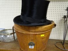 Top hat by Woodrow of Manchester in a fine leather hat case